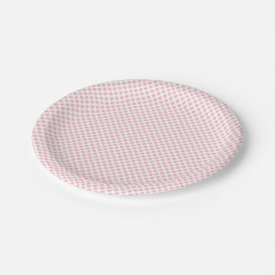 Roze op Witte Kleine Grootte Polka Dots Papieren Bordje