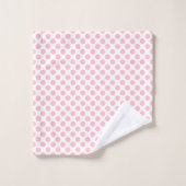 Roze op Witte Middelgrote Grootte Polka Dots Bad Handdoek (Wasdoekje)