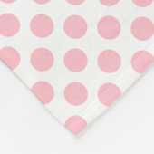 Roze op Witte Middelgrote Grootte Polka Dots Fleece Deken (Hoek)