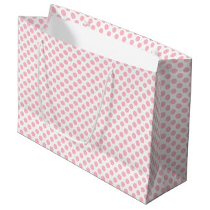 Roze op Witte Middelgrote Grootte Polka Dots Groot Cadeauzakje