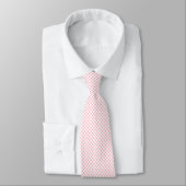 Roze op Witte Middelgrote Grootte Polka Dots Stropdas (Gebonden)