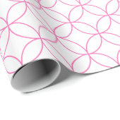 Roze op witte overlappende cirkels Verpakkend papi Cadeaupapier (Rol Hoek)