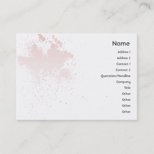 Roze op witte plaat - Chubby Visitekaartje (Voorkant)