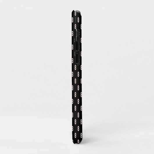Roze op zwart ontwerp Case-Mate iPhone case (Achterkant/links)