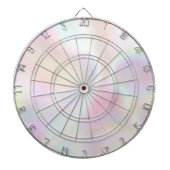 Roze Opal Holografische Regenboog Dart Board Dartbord (Voorkant)