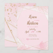 Roze openingen van de Birthday Party Kaart (Voorkant / Achterkant)