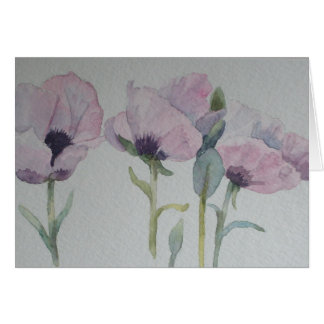 Roze oppies-kaart