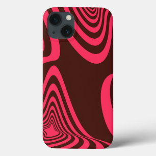 Roze, optisch, trendy, koele abstracte geometrisch iPhone 13 hoesje