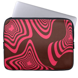 Roze, optische, trendy, koele abstracte geometrisc laptop sleeve