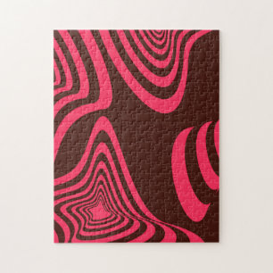 Roze, optische, trendy, koele abstracte geometrisc legpuzzel