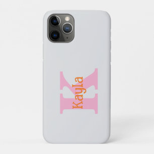 Roze Oranje Aangepaste Kleur Grijs Gray Meisjesach iPhone 11 Pro Hoesje