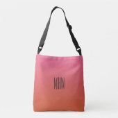 Roze Oranje aangepaste monogram gradiënt-zakken Crossbody Tas (Achterkant)