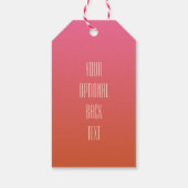 Roze Oranje aangepaste tekstcadeaulabels voor verl Cadeaulabel (Achterkant)