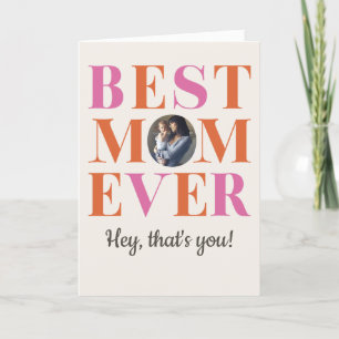 Roze Oranje Beste Moeder Ooit Foto Moederdag Kaart