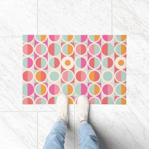 Roze Oranje Blauw Geometrisch Patroon Deurmat