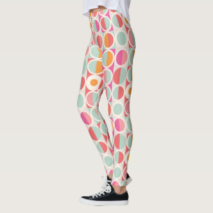 Roze Oranje Blauw Geometrisch Patroon Leggings