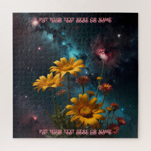 Roze & Oranje Bloem Galaxy & Universum Uitzichten Legpuzzel