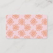 Roze Oranje Boho Cute Girly Minimalist Simple Visitekaartje (Achterkant)