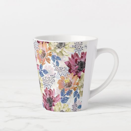 roze oranje chrysanthemum latte mok (Rechts)