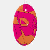 Roze Oranje digitale verf, Kinder kunst Keramisch Ornament (Rechts)