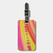 Roze oranje en gele golven bagagelabel (Voorkant verticaal)