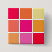 Roze, Oranje en gele vierkantjes Vierkante Button 5,1 Cm (Voorkant)