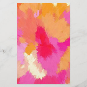 Roze, Oranje en gele Waterverven Briefpapier