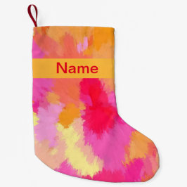 Roze, Oranje en gele Waterverven Kleine Kerstsok