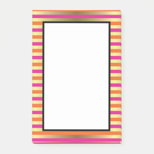 Roze, Oranje en goudhoudende metalen strips Post-it® Notes