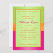 Roze, Oranje en groene zoete zestien uitnodiging (Achterkant)