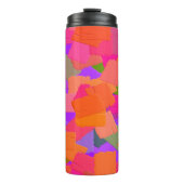 Roze, Oranje en Paarse Abstract Thermosbeker (Voorkant)