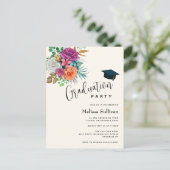 Roze, Oranje en witte rozen Afstuderen Briefkaart (Staand voorkant)