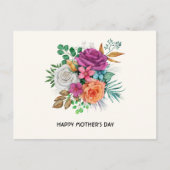 Roze, Oranje en witte rozen Bouquet Moederdag Feestdagenkaart (Voorkant)