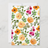 Roze Oranje Floral Elegant Script 70th Birthday Kaart (Achterkant)