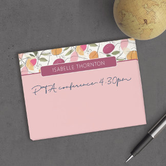  Roze & Oranje Fruit Patroon Naam Post-it® Notes