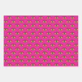 Roze & Oranje Funky Evil Eye Pattern Holiday Gift Inpakpapier Vel (Voorkant 2)