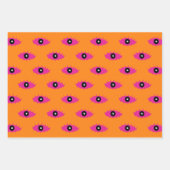 Roze & Oranje Funky Evil Eye Pattern Holiday Gift Inpakpapier Vel (Voorkant)