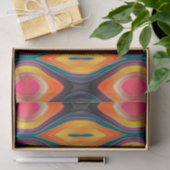 Roze Oranje Geel Retro Funky Abstract Patroon Tissuepapier (Geschenk)