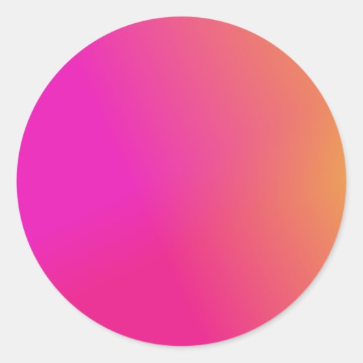 Roze Oranje gele ombre Ronde Sticker (Voorkant)