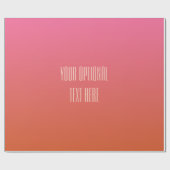 Roze Oranje Gradient aangepaste tekst inpakpapier (Vlak)
