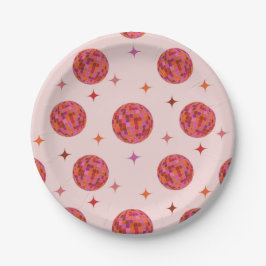 Roze Oranje Groovy Laatste disco Bachelorette    Papieren Bordje