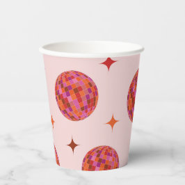 Roze Oranje Groovy Last disco Bachelorette Papieren Bekers