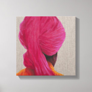Roze Oranje jas van Turban 2014 Canvas Afdruk