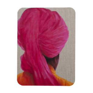 Roze Oranje jas van Turban 2014 Magneet