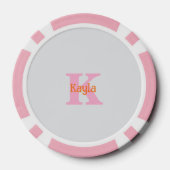 Roze Oranje Lichtgrijs Grijs Aangepaste Kleur Cade Poker Chips (Achterkant)