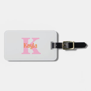 Roze Oranje Lichtgrijs Grijs Aangepaste Kleur Cool Bagagelabel