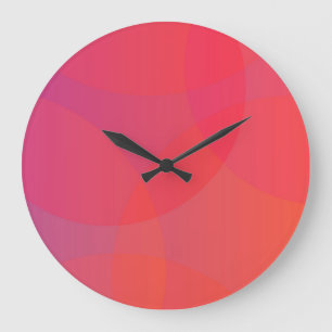 Roze, oranje, moderne, eenvoudige, coole, trendmat grote klok