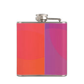 Roze, oranje, moderne, eenvoudige, coole, trendmat heupfles (Achterkant)