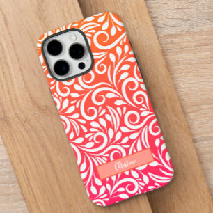 Roze Oranje Ombre Moderne Bloemrijke Aangepaste Na iPhone 16 Pro Max Hoesje