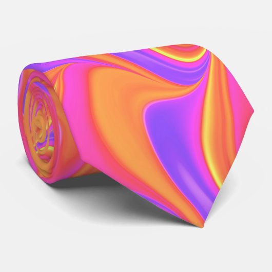 Roze Oranje Paarse draai Stropdas (Opgerold)